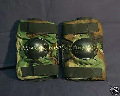 USGI Military USMC Army Bijans WOODLAND Camo ELBOW Pads Tactical Medium MINT • $7.25