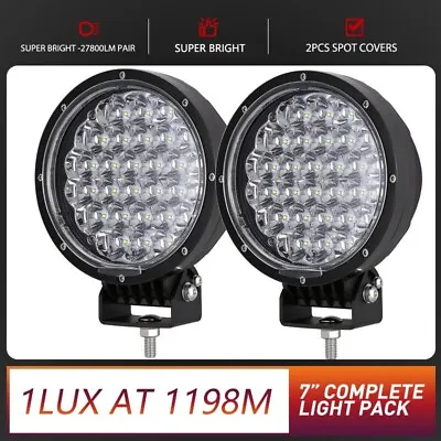 Pair 7inch LED Driving Lights Round Spot Work Lights Black Fog 4WD Spotlights • $88.92