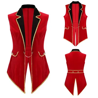 Women Circus Cosplay Jacket Ringmaster Showman Costume Sleeveless Coat Tailcoat • $10.97