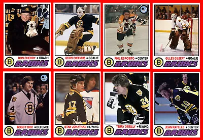 Boston Bruins CUSTOM MADE HOCKEY CARDS Like 1977-78 34 Different U-PICK • $2