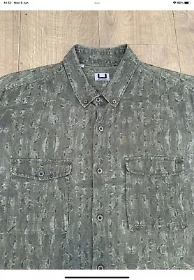 ADOLFO DOMINGUEZ Mens XL Short Sleeve Camouflage “U” Shirt Green Cotton Camo  • £9.95