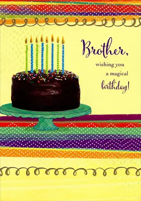 Magical Birthday Cake With Tall Candles Birthday Card For Brother • $3.79