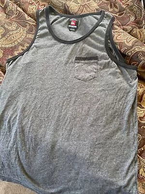 Quiksilver Black Large Tank Pocket Gray Killer Soft • $11.99