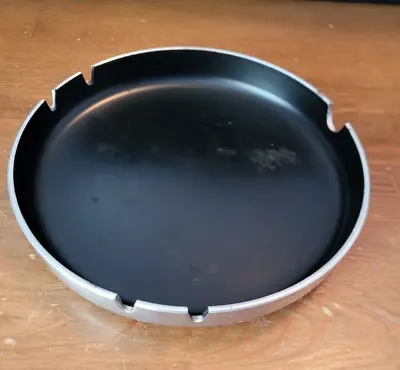 Vintage Black Enamel And Aluminum Ashtray ~ 8  Diameter • $7.85