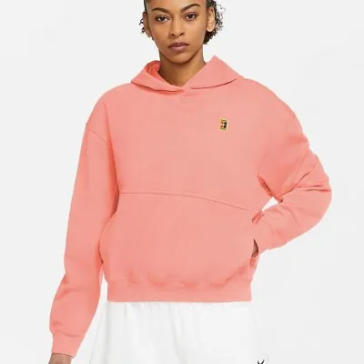 £51 • Buy Nike Court Tennis Hooded Hoodie Jacket - Bleached Coral - Small - S - DC3580-697