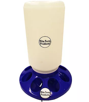 Blue Rite Farm Products Feeder Base & Poly Quart Jar Poultry Chicken Chick • $8.99