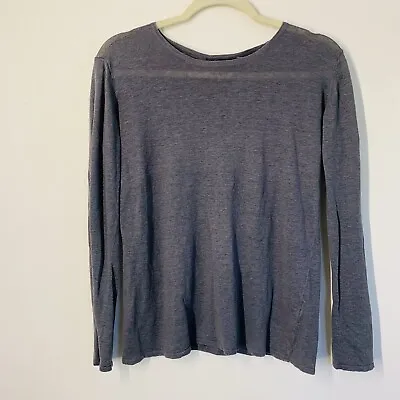 $25 • Buy Island Company Linen Long Sleeve Knit Top Grey Size L
