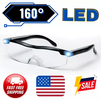 Highly Efficient 160% Magnifying Glasses With LED Light Enhanced Magnification • $25.97