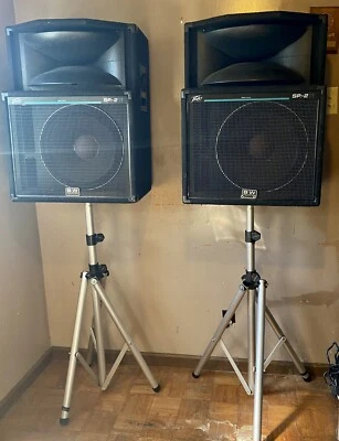$999 • Buy PEAVEY SP-2Ti  B W EQUIPPED 2-WAY PASSIVE LOUD SPEAKERS, STANDS, CABLES