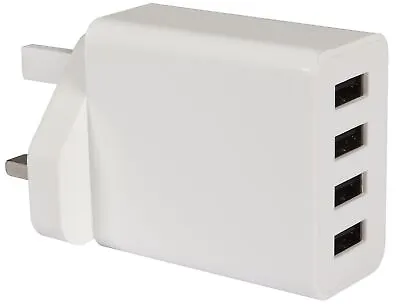 4 AMP Fast Quad 4 Port USB Charger UK Mains Wall Plug Adapter 3 Pin • £12.92