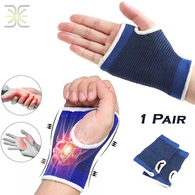 Pair Wrist Hand Brace Support Palm Carpal Tunnel Sprain Arthritis Gym Sports • $6.95