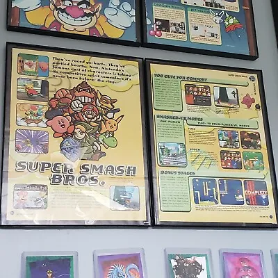 FRAMED Retro 1998 Super Smash Bros Ad/poster N64 Video Game Wall Art • £48.21