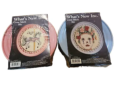 What's New Inc. Cross Stitch Kit In Decorative Tin Floral Pierot Clown And Horse • $29.99