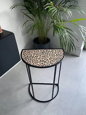 Half Moon Modern Style Console Side Coffee Table - Leopard Giraffe Zebra Print • £60