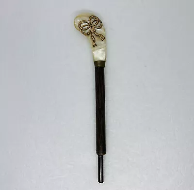 Rare 1950s Mother Of Pearl Stone Cane/Umbrella Handle Wood DIY Handmade Decor 11 • $79.99