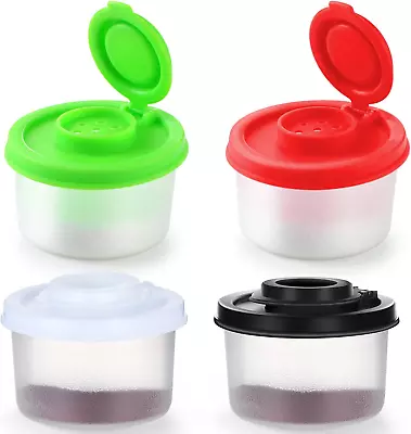 4 Pcs Salt And Pepper Shakers Set Mini Plastic Pepper Shaker With Lid Damp • $14.06