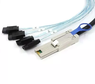 Mini-SAS SFF-8088 26P To 4 X SATA 7 Pin Cable - 1 Meter • $11.75