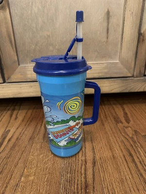 $10 • Buy Vintage Dunkin Donuts 32oz Tumbler Cup Travel Mug Insulated Summer Theme W/ Lid