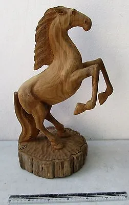 Realistic Golden Teak Wood Stallion Horse Somsak Meewan • $450