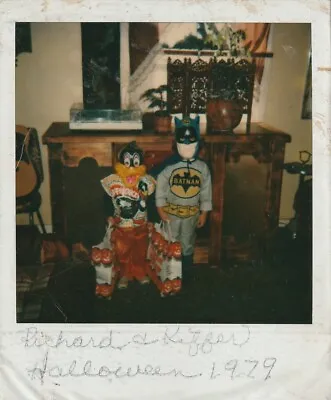 VINTAGE PHOTO/POLAROID: KIDS IN BATMAN And DAFFY DUCK HALLOWEEN COSTUMES • $24.95