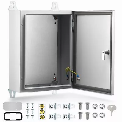 Metal Electrical Enclosure Box 16 X12 X6  Grey IP65 Waterproof Steel Junctio... • $120.25