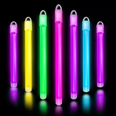 Glow In The Dark Sticks - 50 Ct 6  Glow Sticks Bulk Party Pack With End Caps • $25.50