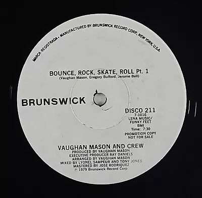 Vaughan Mason & Crew  Bounce Rock Skate  Boogie Funk 12  Brunswick Promo HEAR • $8.50