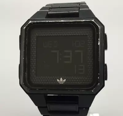 Adidas Digital Watch Men 39mm Black Day Date ADH4501 Backlight New Battery • $54.99