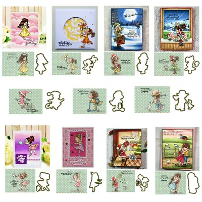 $12.20 • Buy Girl Boy Daily Christmas Gift Metal Cutting Die And Stamp Set Scrapbooking Craft