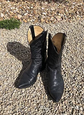 Tony Lama Lizard Cowboy Boots • $50