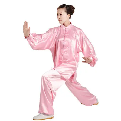 China Kung Fu Tai Chi Martial Arts Shaolin Wing Chun Suit Uniform Clothes Silk L • $25.64