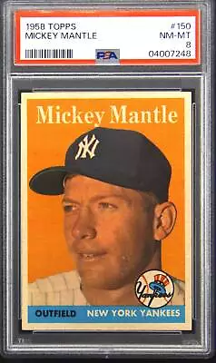 1958 Topps #150 Mickey Mantle PSA 8 • $16999.99