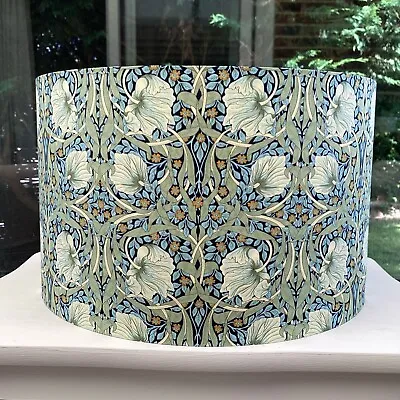 Lampshade William Morris Pimpernel Blue Drum Table Ceiling Light Shade HANDMADE • £39