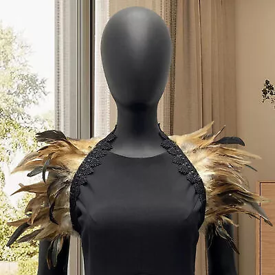 Cosplay Feather Shrug Shawl Soft Lace Cape For Stage Performance Adjustable • $11.03