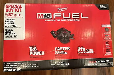 New Sealed Milwaukee 2732-21HO M18 FUEL 7-1/4  Circular Saw Kit W/HO XC6.0 • $297.95