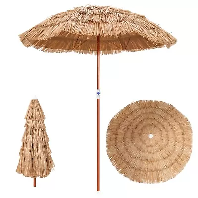 Thatched Patio Hawaii Tiki Umbrella Foldable 190 Cm Garden Market Table Umbrella • £34.95