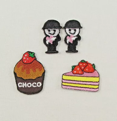 Cupcake Strawberry Cake Flour Man Small Embroidered Iron On Sew On Patch Badge • £1.94