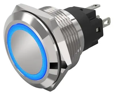 Led Illuminated Vandal Resistant Push Button Switch Spdt Momentary 22Mm 12V Blue • £25.09