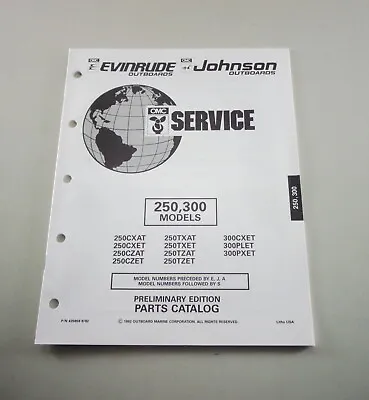 Parts Catalog Omc Evinrude Johnson Outboard Motor 250/300 Models Stand 08/1992 • $21.20