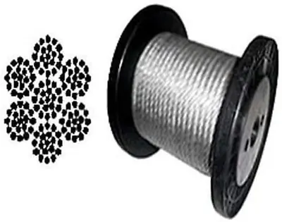 Galvanized Aircraft Cable Wire Rope 1/4  7X19-50 100 200 250 500 1000 Ft (1 • $71.80