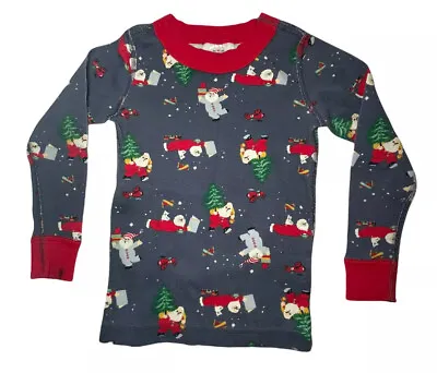 Hanna Andersson Size 3 60 Cm Pajama Shirt Santa Claus Christmas PJ Top Only • $6