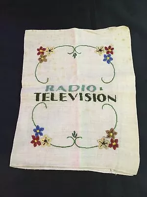 Vintage Handmade Embroidered Cloth TV Magazine Cover Protector - See Photos • $12.32