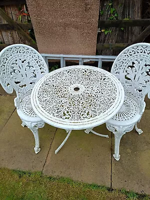 Vintage Cast Aluminium  Garden Table And Chairs • £65