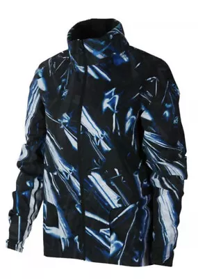 NIKE Shield Full-Zip Womens Reflective Running Jacket Hood Size 2 (XS) And 7 (S) • $66.81