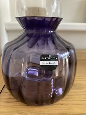 Dartington Amethyst Crystal Fluted Vase Designed By Hilary Green • £19.50