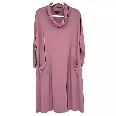 J. Jill Wearever Collection Womens Cowl Neck Sweater Dress Size XL Mauve Pink • $35.04