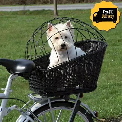 £61.95 • Buy Rear Mounted Bicycle Rack Travel Cycling Basket Dog Cat Bike Carrier Wicker NEW!