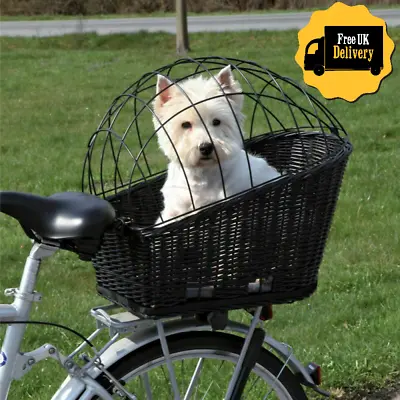 £64.95 • Buy Rear Mounted Bicycle Rack Travel Cycling Basket Dog Cat Bike Carrier Wicker NEW!