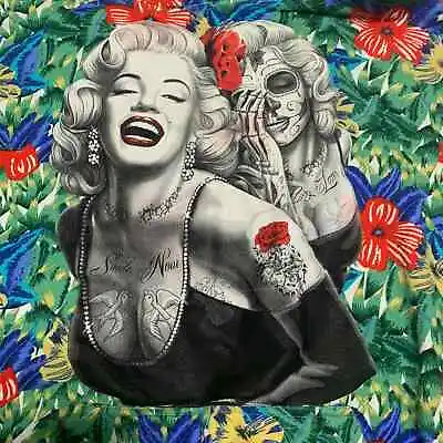 Marilyn Monroe Hoodie Sweatshirt XL Unisex Mens Womens Green Blue Floral Skull • $59