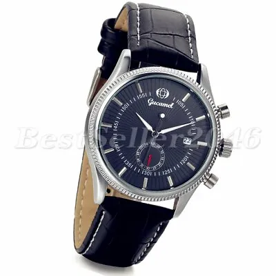 Men's Automatic Mechanical Wrist Watch Business Calendar Skeleton Leather Band • $23.74